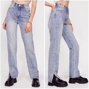 NWT- Nasty Gal - side slit jeans - size 6